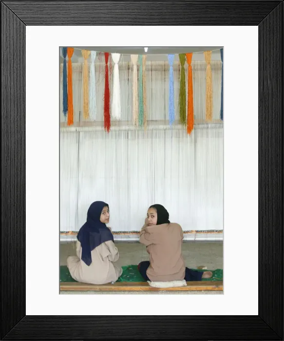 Framed Print : Carpet weavers, Saqqarah, Egypt, North Africa, Africa