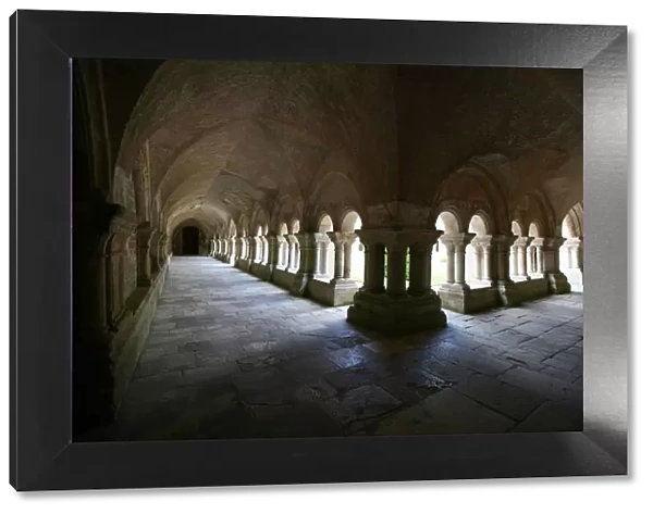 Cistercian Abbey cloister, Fontenay, Marmagne, Doubs, Burgundy, France, Europe