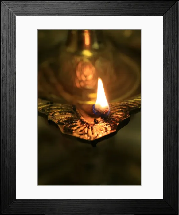 Framed Print : Oil lamp in Hindu temple, Paris, France, Europe Framed Print : Oil lamp in Hindu temple, Paris, France, Europe