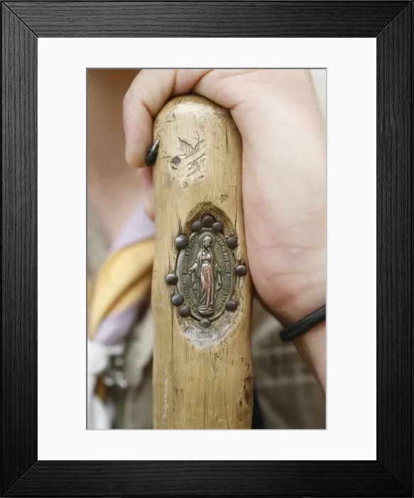 Framed Print : Medallion on a walking stick, Ars-sur-Formans, Ain, France, Europe Framed Print : Medallion on a walking stick, Ars-sur-Formans, Ain, France, Europe