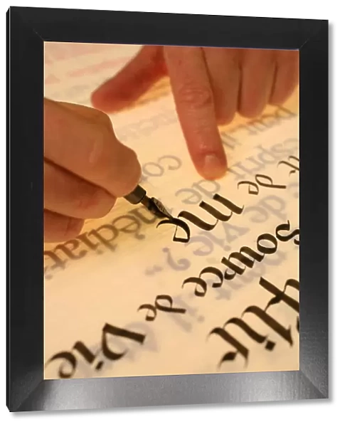 Calligraphy at Belloc Abbey, Urt, Pyrenees Atlantique, France, Europe