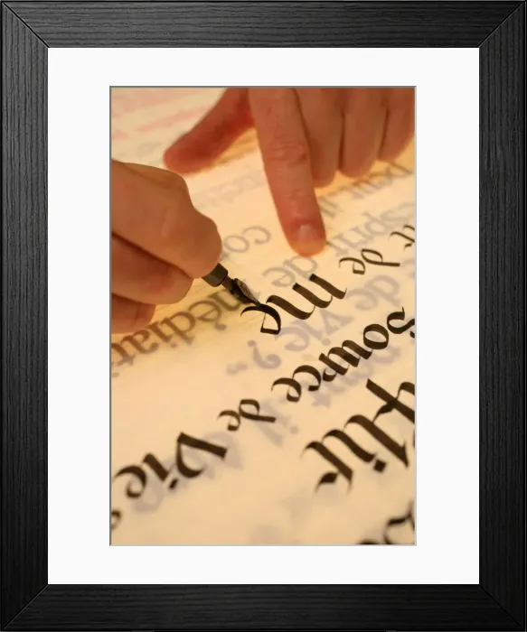Framed Print : Calligraphy at Belloc Abbey, Urt, Pyrenees Atlantique, France, Europe Framed Print : Calligraphy at Belloc Abbey, Urt, Pyrenees Atlantique, France, Europe