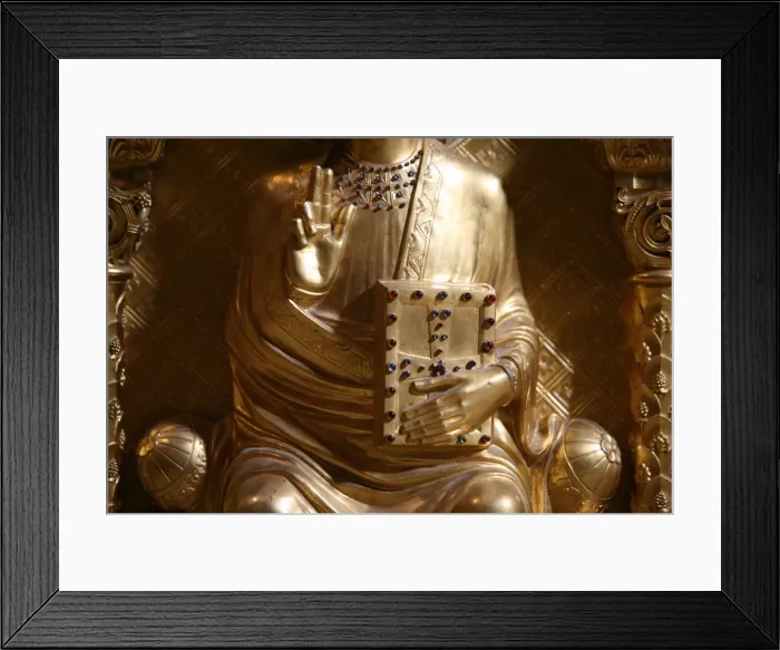 Framed Print : Statue of Jesus Christ Salvator Mundi (World Saviour) in Saint-Martin d Framed Print : Statue of Jesus Christ Salvator Mundi (World Saviour) in Saint-Martin d