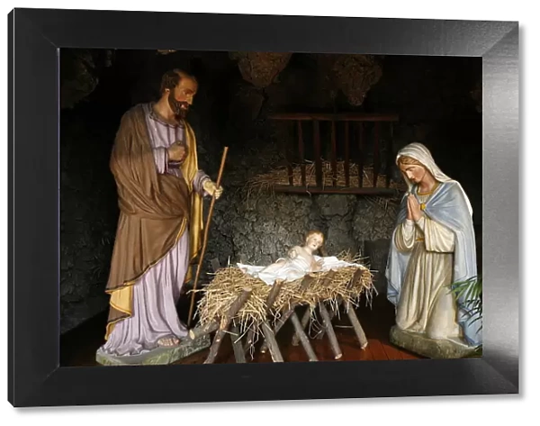 Nativity crib, Lyon, Rhone, France, Europe