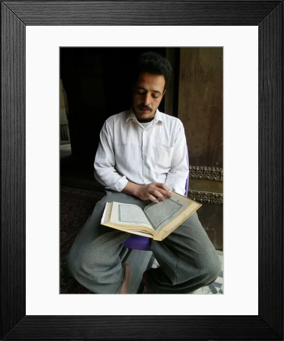 Framed Print : Koran reading, Cairo, Egypt, North Africa Framed Print : Koran reading, Cairo, Egypt, North Africa