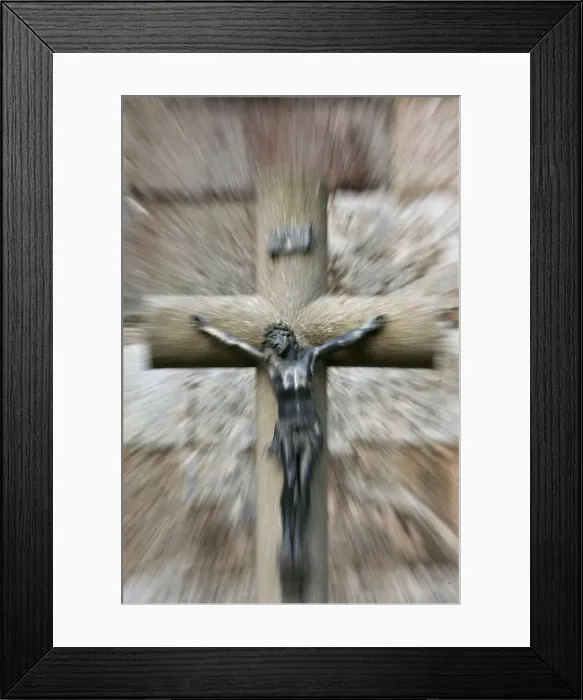 Framed Print : Christ on the Cross, Landevennec, Finistere, Brittany, France, Europe