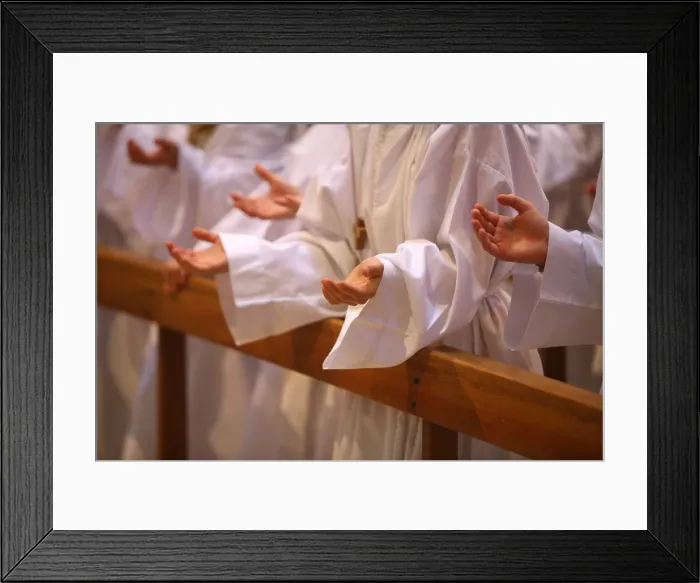 Framed Print : Prayer during profession of faith, Annecy, Haute Savoie, France, Europe Framed Print : Prayer during profession of faith, Annecy, Haute Savoie, France, Europe
