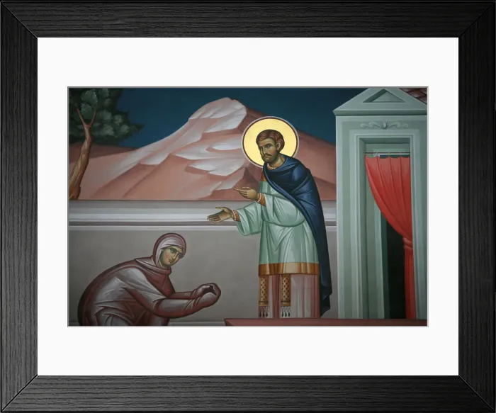 Framed Print : Greek Orthodox icon depicting Christ appearing before Mary Magdelene, Thessaloniki Framed Print : Greek Orthodox icon depicting Christ appearing before Mary Magdelene, Thessaloniki