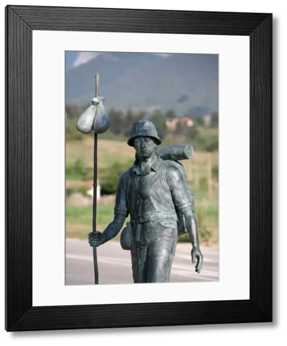 Framed Print : Statue of a pilgrim, Liebana, Cantabria, Spain, Europe Framed Print : Statue of a pilgrim, Liebana, Cantabria, Spain, Europe