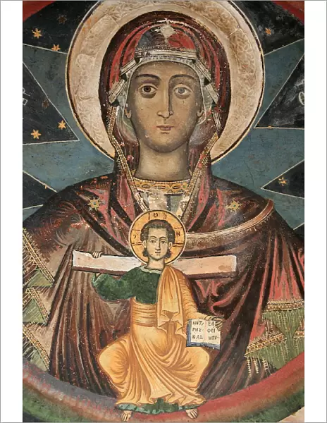 Fresco in Koutloumoussiou Monastery on Mount Athos, UNESCO World Heritage Site, Greece