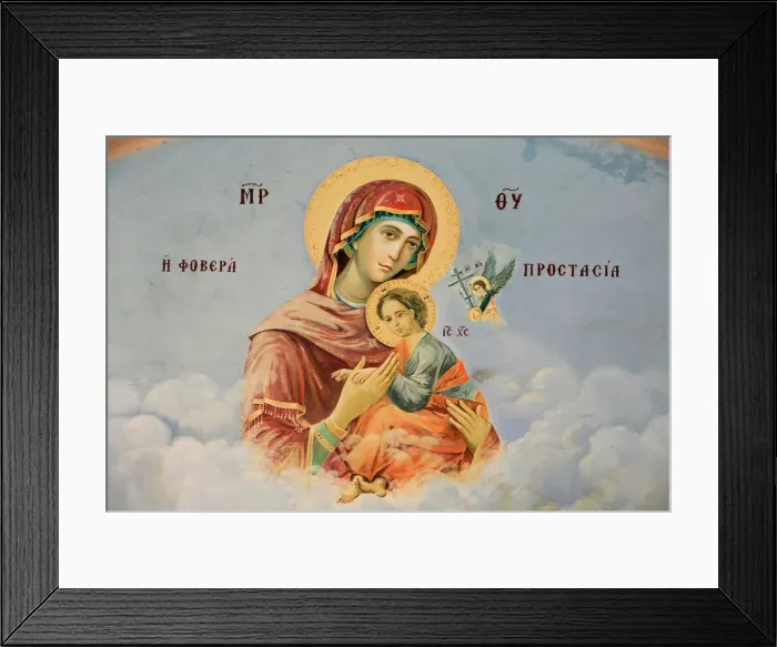 Framed Print : Fresco in Koutloumoussiou Monastery on Mount Athos, UNESCO World Heritage Site, Greece Framed Print : Fresco in Koutloumoussiou Monastery on Mount Athos, UNESCO World Heritage Site, Greece