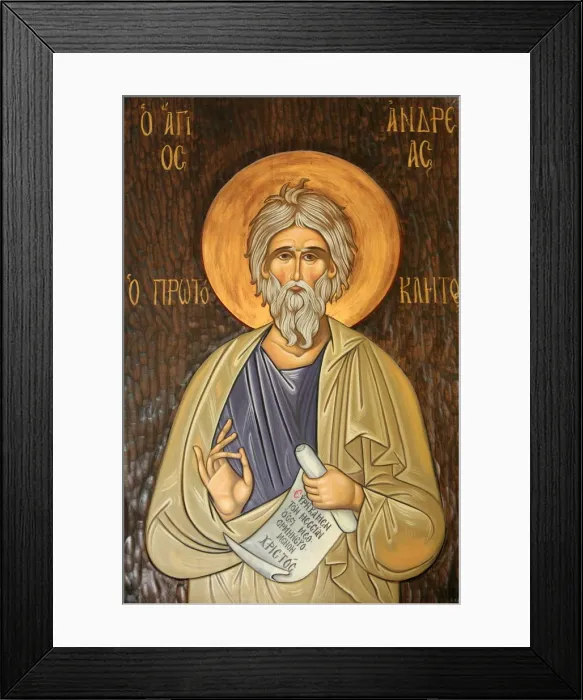 Framed Print : Fresco in Aghios Andreas monastery on Mount Athos, Greece, Europe Framed Print : Fresco in Aghios Andreas monastery on Mount Athos, Greece, Europe
