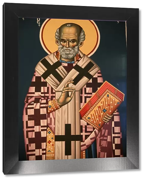 Greek Orthodox icon depicting St. Nicholas, Thessaloniki, Macedonia, Greece, Europe
