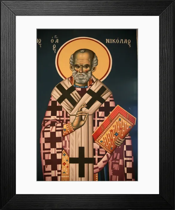 Framed Print : Greek Orthodox icon depicting St. Nicholas, Thessaloniki, Macedonia, Greece, Europe Framed Print : Greek Orthodox icon depicting St. Nicholas, Thessaloniki, Macedonia, Greece, Europe