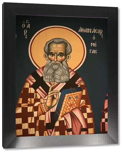 Greek Orthodox icon depicting St. Athanasos the Great, Thessaloniki, Macedonia, Greece