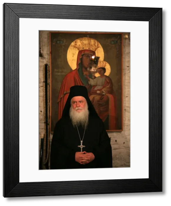 Framed Print : Senior monk at Koutloumoussiou monastery on Mount Athos, UNESCO World Heritage Site Framed Print : Senior monk at Koutloumoussiou monastery on Mount Athos, UNESCO World Heritage Site