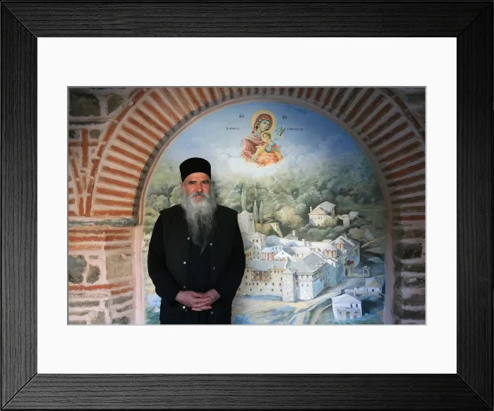 Framed Print : Monk at Koutloumoussiou monastery, UNESCO World Heritage Site, Mount Athos, Greece Framed Print : Monk at Koutloumoussiou monastery, UNESCO World Heritage Site, Mount Athos, Greece