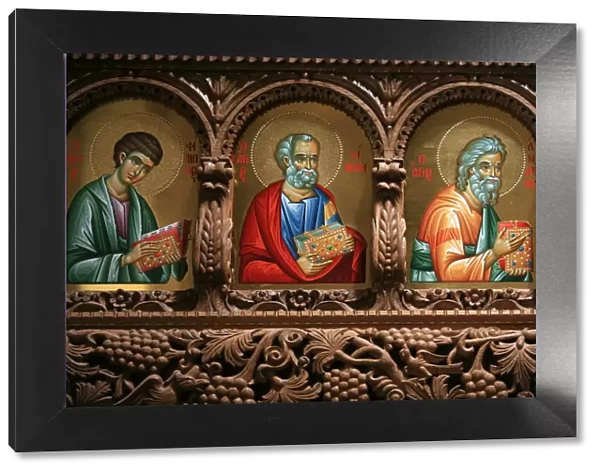 Icons on church iconostasis at Aghiou Pavlou Monastery on Mount Athos, Mount Athos