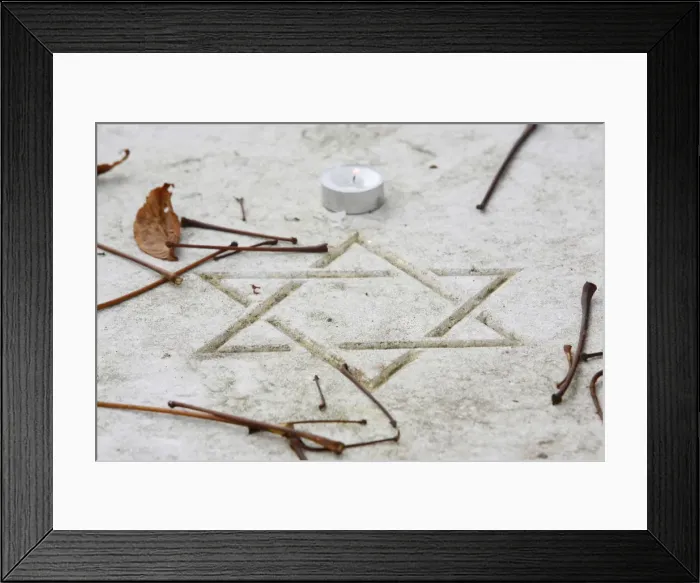 Framed Print : Star of David on a gravestone at Pere Lachaise cemetery, Paris, Ile de France, France Framed Print : Star of David on a gravestone at Pere Lachaise cemetery, Paris, Ile de France, France