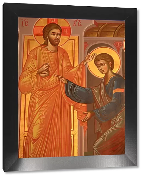 Greek Orthodox icon depicting Christ showing his wounds, Thessaloniki, Macedonia, Greece