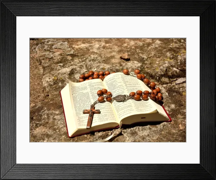 Framed Print : Bible and rosary, Herault, Languedoc, France, Europe Framed Print : Bible and rosary, Herault, Languedoc, France, Europe