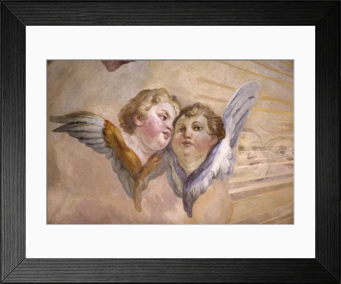 Framed Print : Angels in dome fresco by Johann Michael Rottmayr, Karlskirche (St Framed Print : Angels in dome fresco by Johann Michael Rottmayr, Karlskirche (St