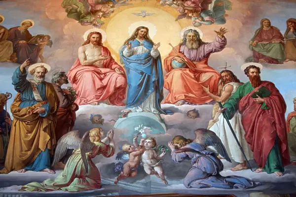 Virgin Mary, Jesus and God, Vatican Museum, Vatican, Rome, Lazio, Italy, Europe
