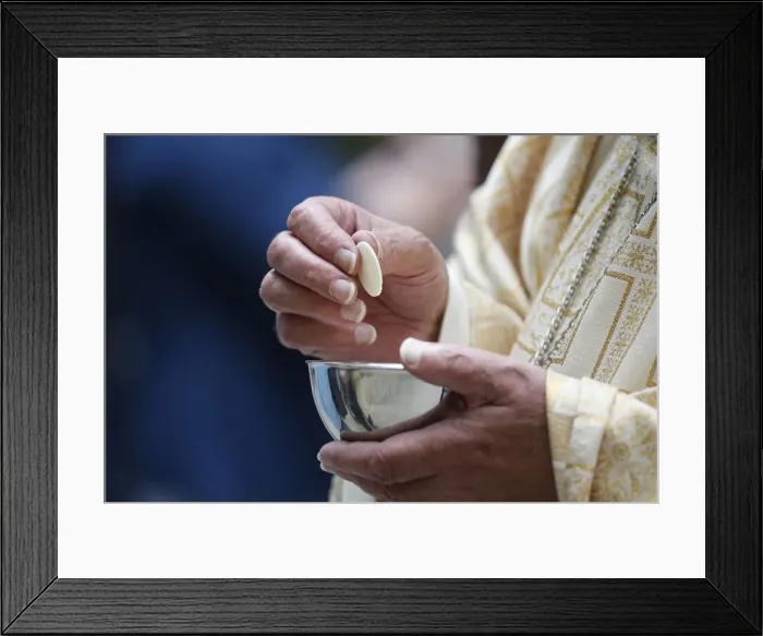 Framed Print : Holy Communion, Catholic Mass, Haute-Savoie, France, Europe Framed Print : Holy Communion, Catholic Mass, Haute-Savoie, France, Europe
