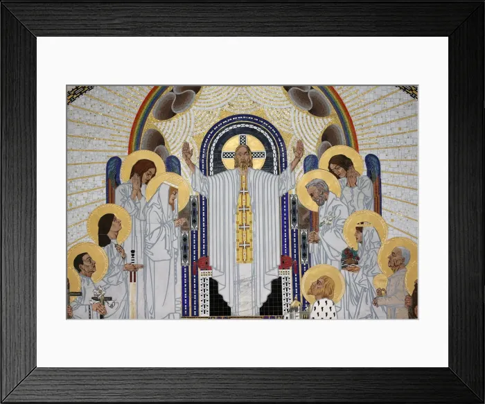 Framed Print : Jesus Christ detail in The Home in Paradise, mosaics created by Remigius Geyling Framed Print : Jesus Christ detail in The Home in Paradise, mosaics created by Remigius Geyling