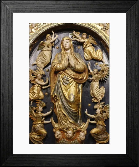Framed Print : Ascension of the Virgin Mary statue in the Mosque (Mezquita) and Cathedral of Cordoba Framed Print : Ascension of the Virgin Mary statue in the Mosque (Mezquita) and Cathedral of Cordoba