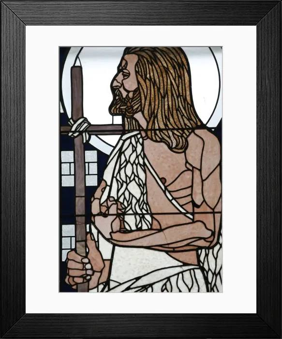 Framed Print : Stained glass by Koloman Moser of Saint Jean, Am Steinhof church (Church Leopold), Vienna Framed Print : Stained glass by Koloman Moser of Saint Jean, Am Steinhof church (Church Leopold), Vienna