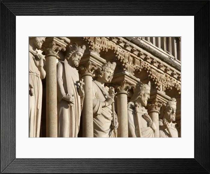 Framed Print : Gallery of the biblical Kings of Judah, Western Facade, Notre Dame de Paris Cathedral Framed Print : Gallery of the biblical Kings of Judah, Western Facade, Notre Dame de Paris Cathedral