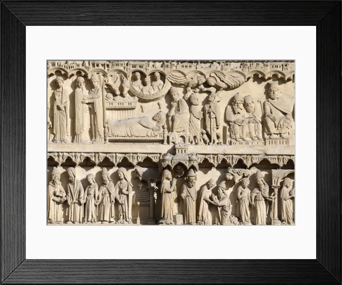 Framed Print : Life of the Virgin Mary, St. Anne portal, Western facade, Notre Dame de Paris Cathedral Framed Print : Life of the Virgin Mary, St. Anne portal, Western facade, Notre Dame de Paris Cathedral