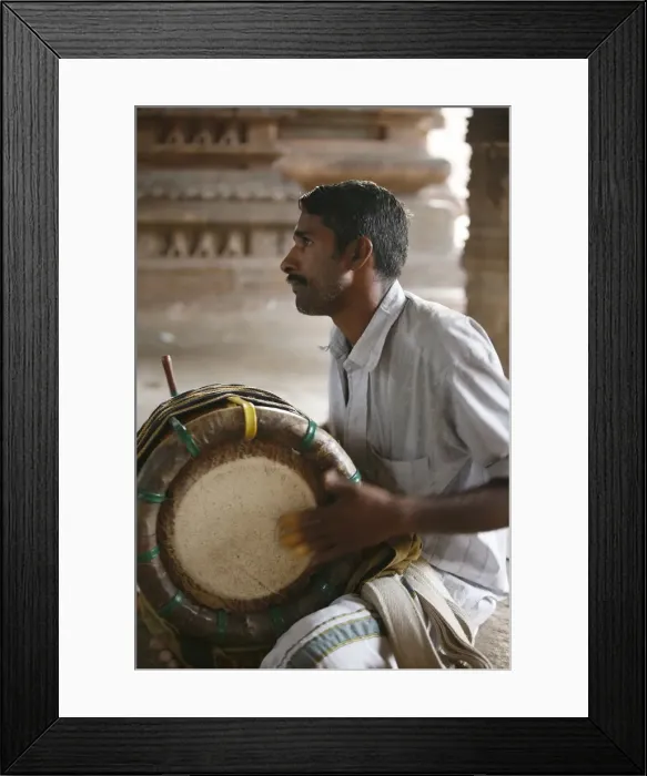 Framed Print : Musician calling for the puja, Trivalenjury temple, Tamil Nadu, India, Asia Framed Print : Musician calling for the puja, Trivalenjury temple, Tamil Nadu, India, Asia