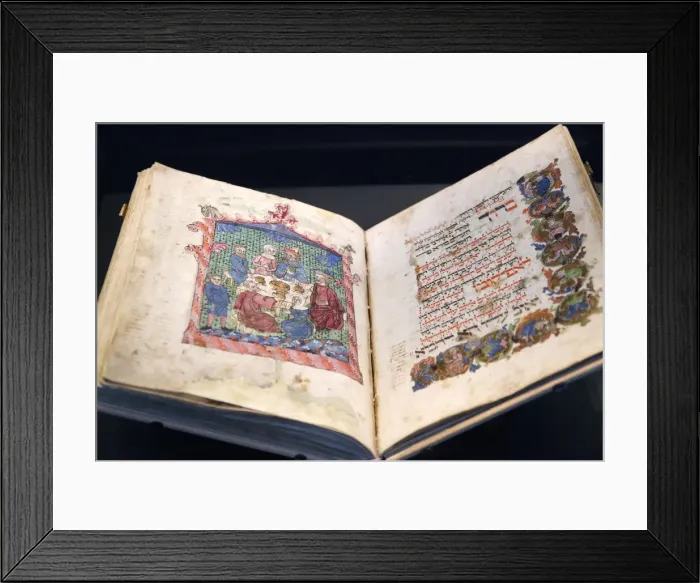 Framed Print : The Erna Michael Haggada from Germany dated 1400, The Israel Museum, Jerusalem, Israel Framed Print : The Erna Michael Haggada from Germany dated 1400, The Israel Museum, Jerusalem, Israel