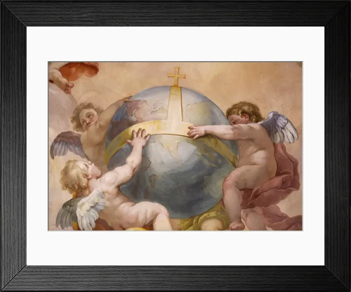 Framed Print : Dome fresco by Johann Michael Rottmayr, Karlskirche (St Framed Print : Dome fresco by Johann Michael Rottmayr, Karlskirche (St