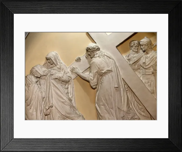 Framed Print : Fourth Station of the Cross, Jesus meets his mother. St Framed Print : Fourth Station of the Cross, Jesus meets his mother. St