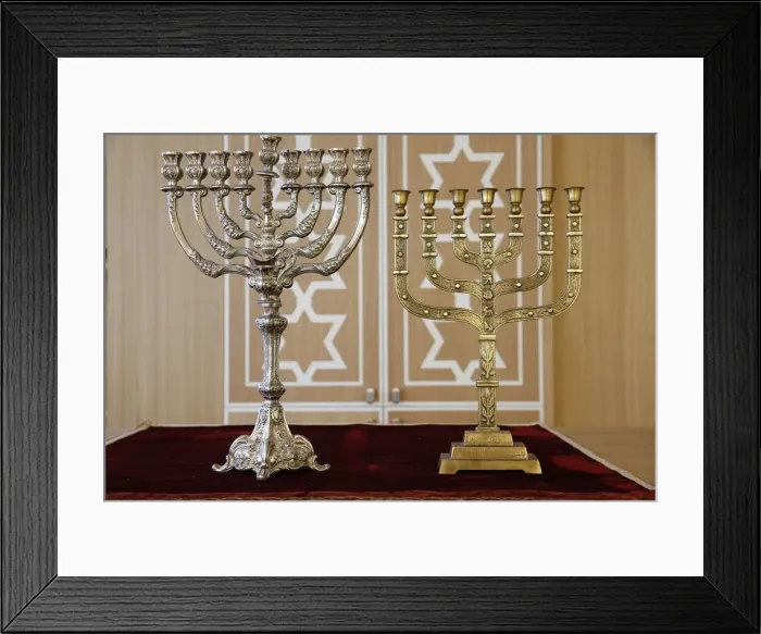 Framed Print : Hanukkah and Menorah, Paris, France, Europe Framed Print : Hanukkah and Menorah, Paris, France, Europe