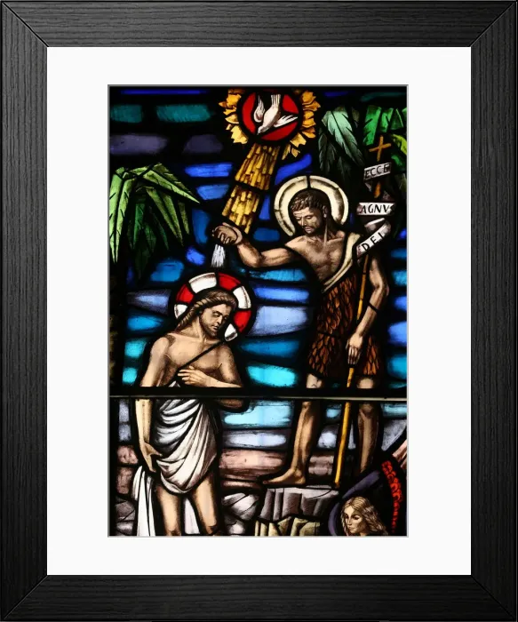 Framed Print : Jesuss baptism, Val d Aoste, Italy, Europe Framed Print : Jesuss baptism, Val d Aoste, Italy, Europe