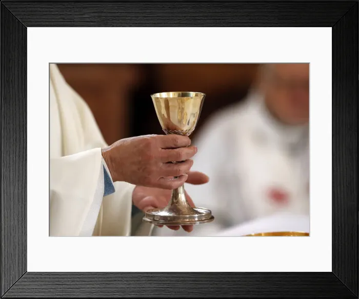 Framed Print : Roman Catholic Mass, Eucharist celebration, Saint-Nicolas de Veroce Church, Haute-Savoie Framed Print : Roman Catholic Mass, Eucharist celebration, Saint-Nicolas de Veroce Church, Haute-Savoie