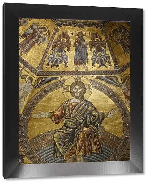 Mosaic of Jesus Christ in Baptistery of Duomo, Florence, Tuscany, Italy, Europe