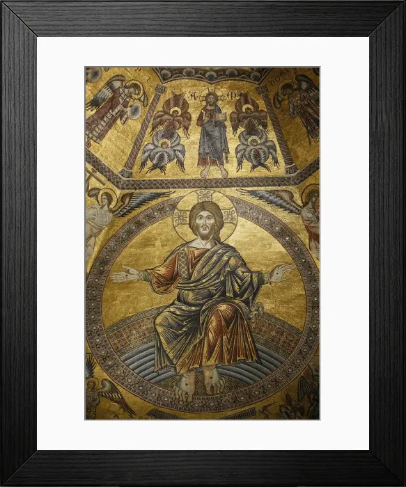 Framed Print : Mosaic of Jesus Christ in Baptistery of Duomo, Florence, Tuscany, Italy, Europe Framed Print : Mosaic of Jesus Christ in Baptistery of Duomo, Florence, Tuscany, Italy, Europe