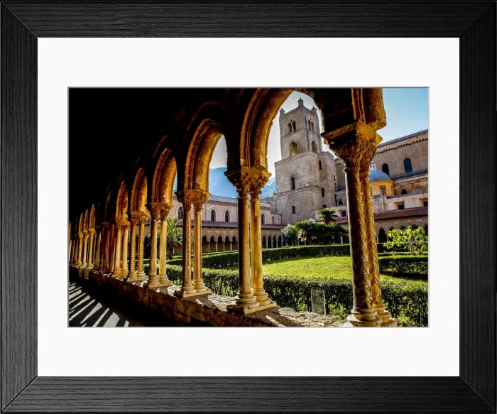 Framed Print : Santa Maria Nuova Cathedral cloister and South Tower, Monreale, Sicily, Italy, Europe Framed Print : Santa Maria Nuova Cathedral cloister and South Tower, Monreale, Sicily, Italy, Europe