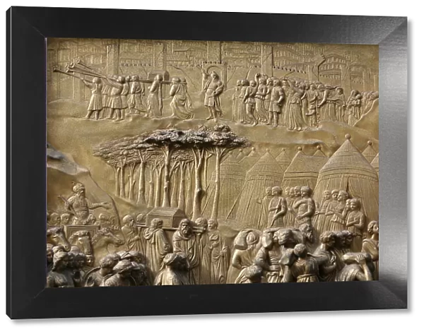 Depiction of the Walls of Jericho, Gates of Paradise, bronze doors of the Baptistry of