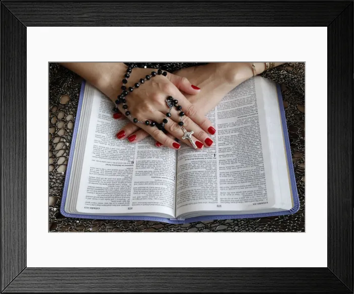 Framed Print : Christian woman reading the Bible, Vietnam, Indochina, Southeast Asia, Asia