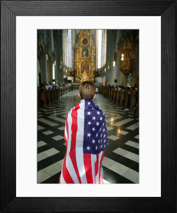 Framed Print : Young American at World Youth Days in Koln, Cologne, North Rhine-Westphalia, Germany Framed Print : Young American at World Youth Days in Koln, Cologne, North Rhine-Westphalia, Germany