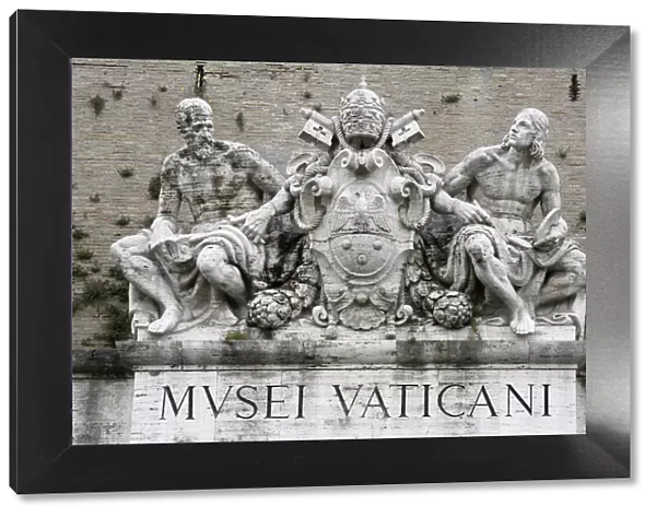 Vatican Museum entrance sculpture, Rome, Lazio, Italy, Europe