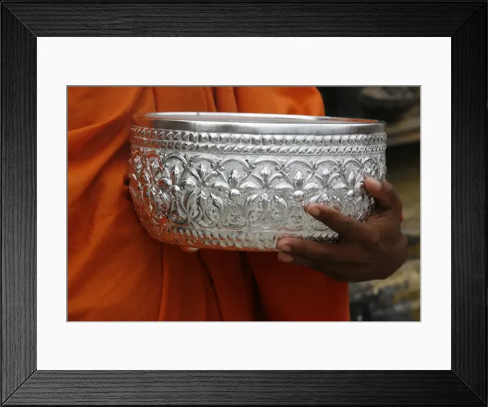 Framed Print : Alms bowl, Kathmandu, Nepal, Asia