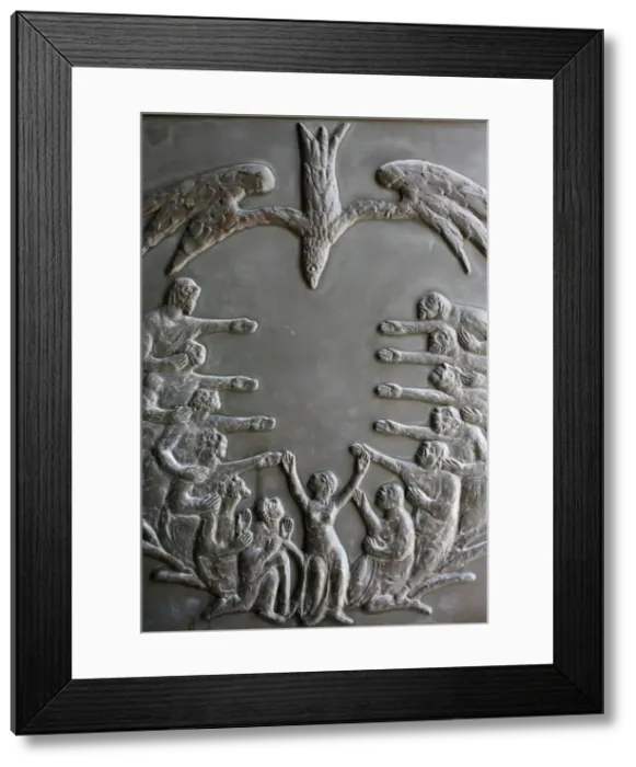 Framed Print : Sculpture depicting Pentecost on the door of the Annunciation Basilica, Nazareth, Galilee Framed Print : Sculpture depicting Pentecost on the door of the Annunciation Basilica, Nazareth, Galilee