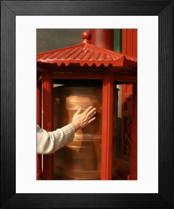 Framed Print : Prayer wheel in a Beijing temple, Beijing, China, Asia Framed Print : Prayer wheel in a Beijing temple, Beijing, China, Asia